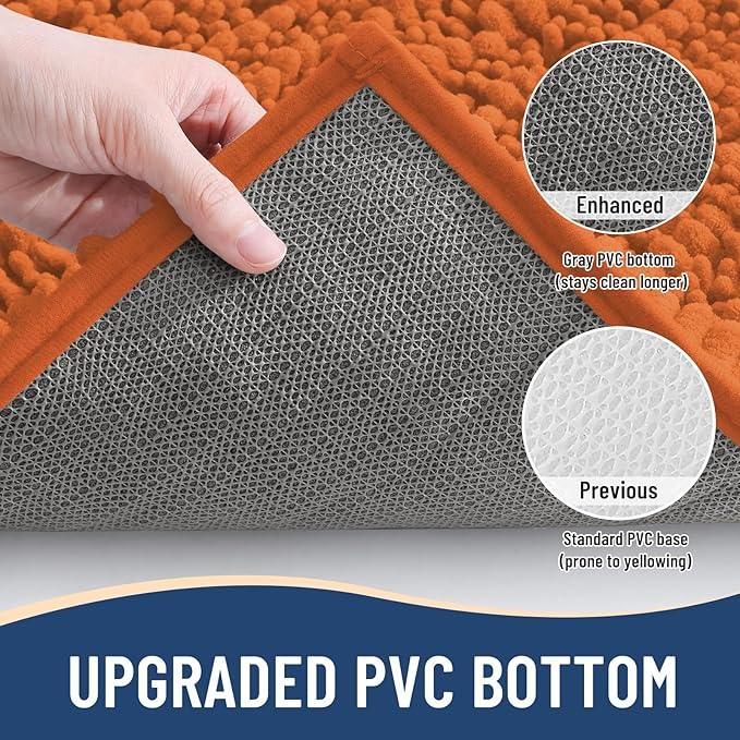 Arotive Luxury Chenille Bathroom Rug Mat, Extra Soft Thick Absorbent Shaggy Bath Rugs, Non-Slip Machine Wash Dry, Plush Bath Mats for Bathroom, Shower and Tub, 34x21, Clay - ModernBath