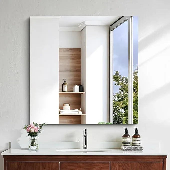 KOCUUY Large Frameless Mirror,36x36 Inch Square Bathroom Vanity Mirror for Over Sink, Upgraded Shatterproof Unframed Design for Bedroom, Living Room, Entryway - ModernBath