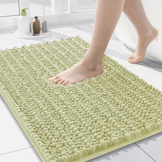 Arotive Luxury Chenille Bathroom Rug Mat, Extra Soft Thick Absorbent Shaggy Bath Rugs, Non-Slip Machine Wash Dry, Plush Bath Mats for Bathroom, Shower and Tub, 30x17, Vanilla - ModernBath