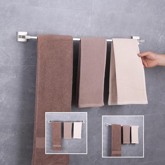 GERZWY 30 Inch Towel Bar Bathroom Wall Mounted Towel Rail, Stainless Steel Hand Towel Holder Brushed Finish JG1901A75-LS - ModernBath