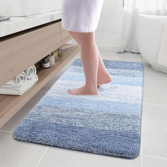 Arotive Microfiber Bathroom Rugs, Shaggy Soft and Absorbent Bath Rug, Non-Slip, Thick Plush Machine Washable Dry Bath Mats for Bathroom, Tub and Shower, 50x30, Light Blue, Rectangular - ModernBath
