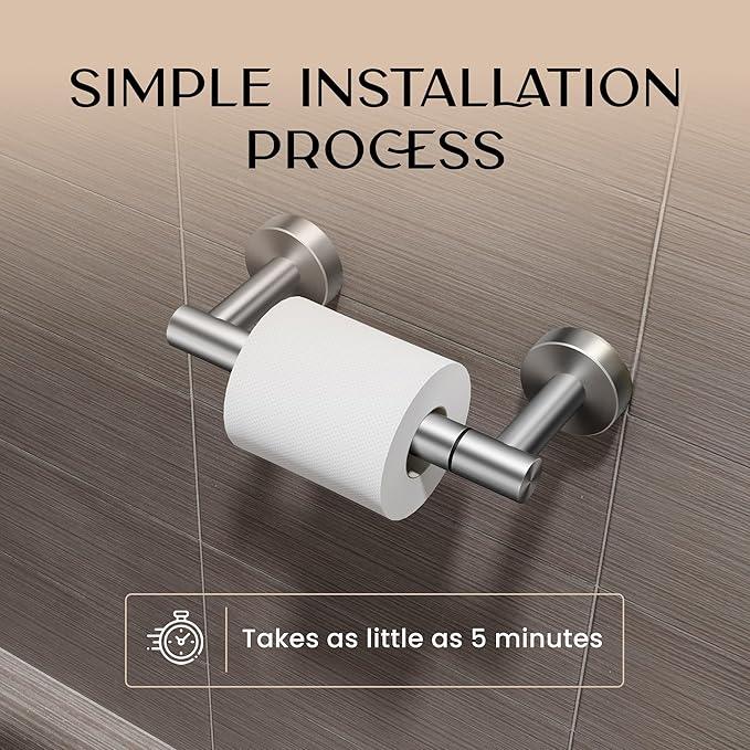 Day Moon™ (2 Pack) Brushed Nickel Toilet Paper Holder - Toilet Paper Holder Wall Mount - ModernBath