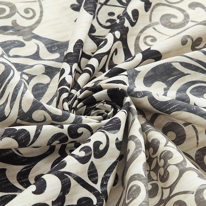BESTRIPES 54x78 Inch Stall Shower Curtain, Black and Beige Boho Medallion Print Shower Curtains for Bathroom, 54" W x 78" H - ModernBath