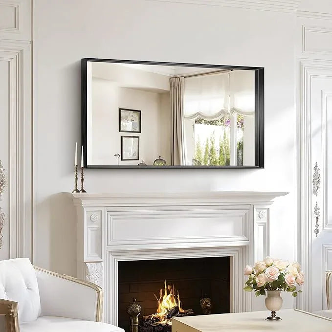 NIMURY Black Bathroom Mirror, 40x24 Inch Rectangular Framed Mirror, Large Wall Mounted Bathroom Vanity Mirror Over Sink for Bedroom,Restroom, Living Room, Hangs Vertically or Horizontally - ModernBath