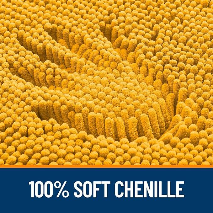 OLANLY Bathroom Rugs 44x24, Extra Soft Absorbent Chenille Bath Rugs, Rubber Backing Quick Dry, Machine Washable Bath Mats for Bathroom Floor, Tub and Shower, Home Decor Accessories, Golden Yellow - ModernBath