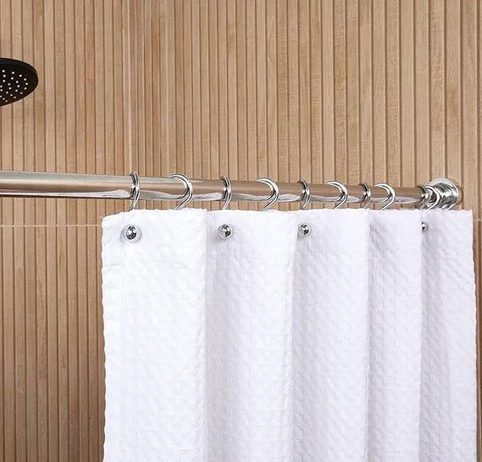Hermosa Collection Luxury S Shower Curtain Hooks (12-Pack) Hotel Quality Silver Chrome Finish | Bathroom Accessories | Non-Slip Ball End | Easy to Hang - ModernBath