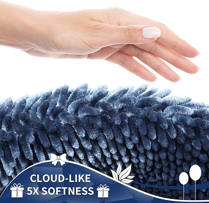 Yimobra Bathroom Rugs Sets 2 Piece, Soft Absorbent Bath Mat and U-Shaped Toilet Rug with Non Slip Backing, Luxury Shaggy Bath Mats for Bathroom, Machine Washable, 31.5"x20"+24"x20", Light Blue - ModernBath