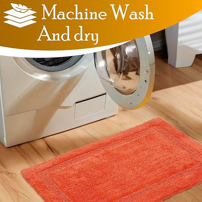 C23 Luxury Bathroom Rugs, Bath Mat - 20"x32" & 16"x24", 2200 GSM Tufted Cotton Bathroom Mat, Ultra-Absorbent Quick Dry Heavyweight Non-Slip Bathmat, Thick Soft Plush Machine Washable Bath Rug - 2 Pack - ModernBath