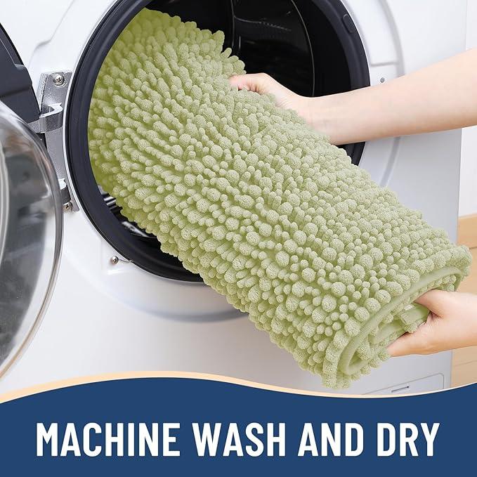 Arotive Luxury Chenille Bathroom Rug Mat, Extra Soft Thick Absorbent Shaggy Bath Rugs, Non-Slip Machine Wash Dry, Plush Bath Mats for Bathroom, Shower and Tub, 34x21, Vanilla - ModernBath