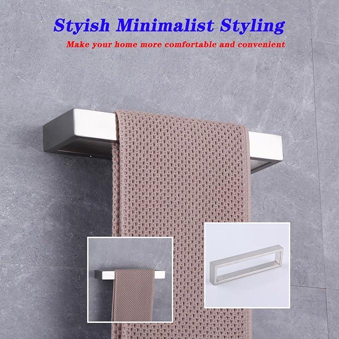 GERZWY Contemporary Stainless Steel Wall Mounted 2-Piece Bathroom Hardware Set - Towel Rings Toilet Paper Holder, Brushed Finish HG1708-2LS - ModernBath