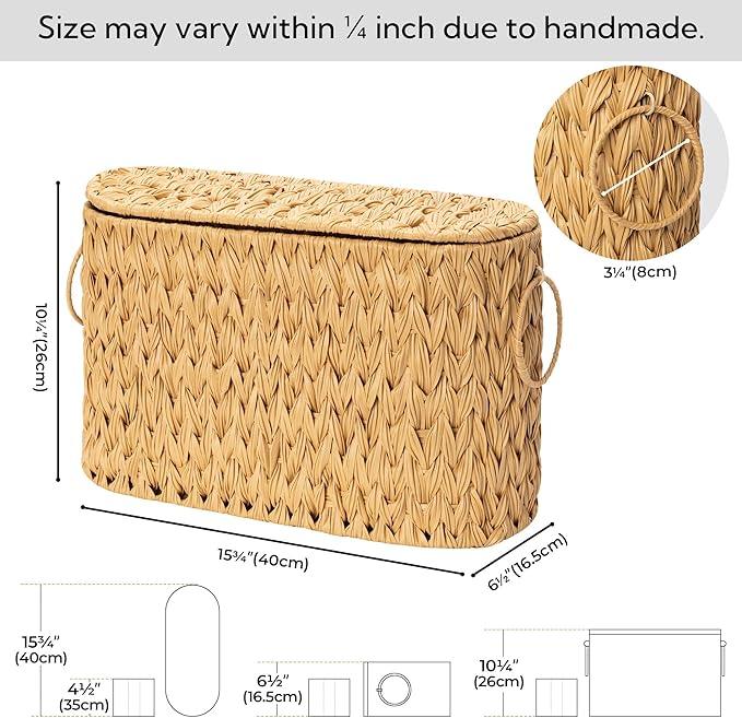 GRANNY SAYS Toilet Paper Storage Basket with Handle, Decorative Toilet Paper Holder, Waterproof Bathroom Organizers and Storage, Wicker Basket for Bathroom Storage - ModernBath