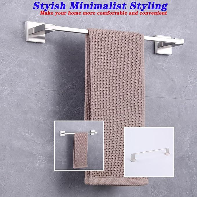 GERZWY 18 Inch Towel Bar Bathroom Wall Mounted Towel Rail, Stainless Steel Hand Towel Holder Brushed Finish JG1901A45-LS - ModernBath