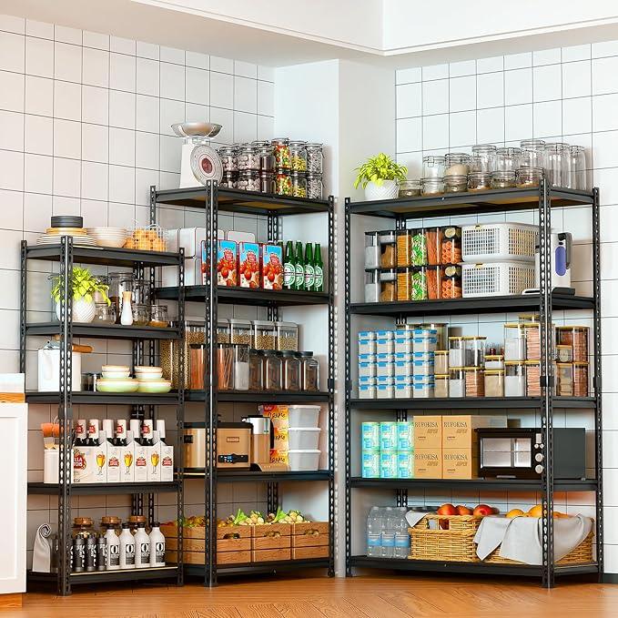 LEVELEVE 5-Tier Storage Shelving Unit, 2020 lbs Capacity, Heavy Duty Adjustable Metal Utility Shelf, 48" L x 18" W x 73" H for Garage, Kitchen, Pantry, Basement, Bathroom, Laundry - ModernBath