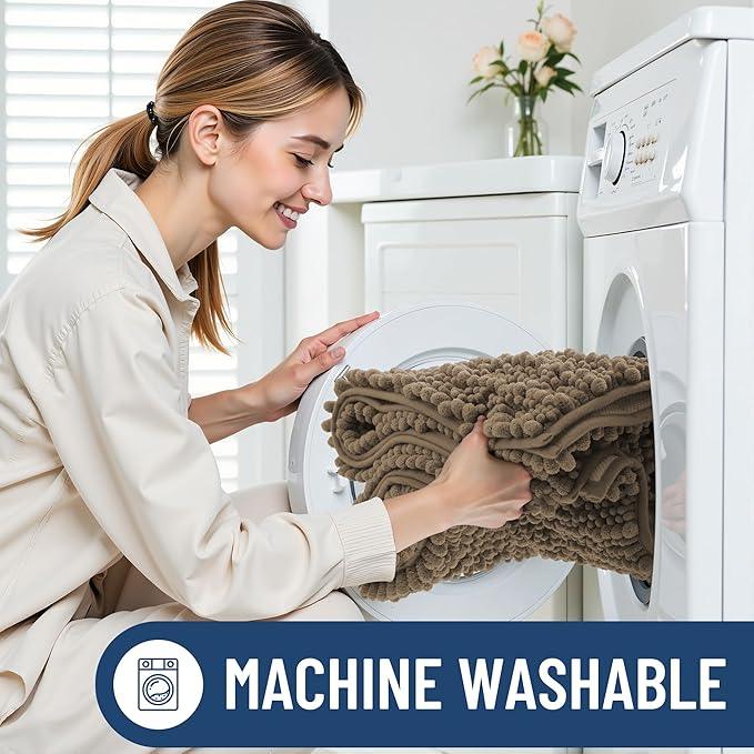 Smiry Bathroom Rugs Mat 36x24, Extra Soft Absorbent Chenille Bath Rugs, Non Slip Rubber Backing Machine Washable Quick Dry Bath Mats for Bathroom Floor, Tub, Shower, Home Decor Accessories, Camel - ModernBath