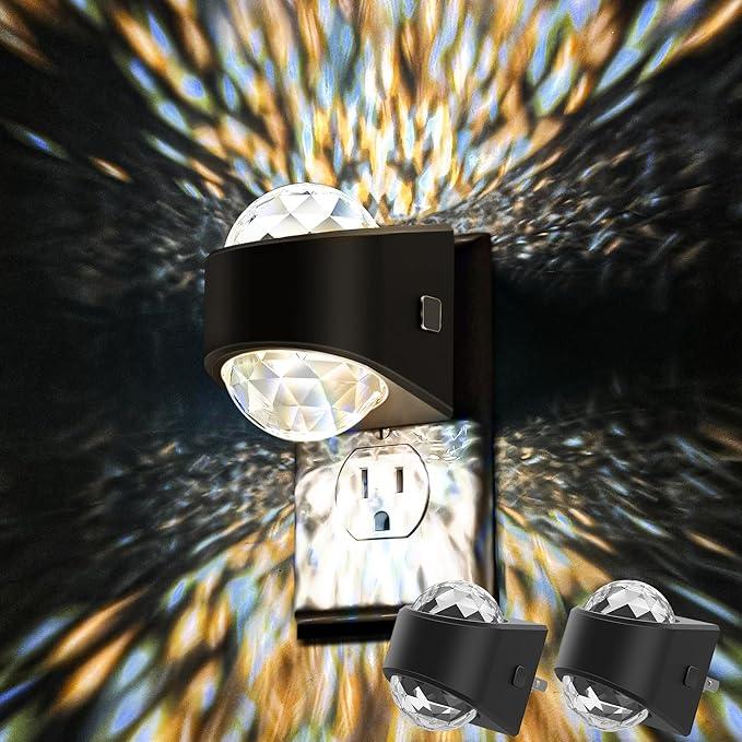 Night Light Plug into Wall, Color Changing Night Light, 3CCT Diamond Design with Galaxy Star Projector, Dusk to Dawn Sensor for Bathroom Bedroom Gaming Room Decor Gift,2 Pack - ModernBath
