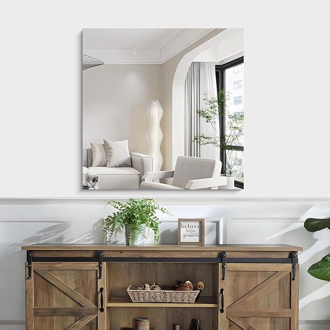 KOCUUY Frameless Mirror, 30"x30" Square Rectangle Bathroom Mirror for Over Sink, Upgraded Shatterproof Unframed Design for Bedroom, Living Room, Entryway - ModernBath