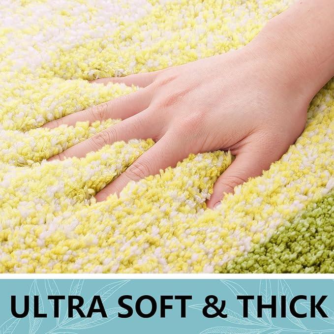Arotive Microfiber Bathroom Rugs, Shaggy Soft and Absorbent Bath Rug, Non-Slip, Thick Plush Machine Washable Dry Bath Mats for Bathroom, Tub and Shower, 24x16, Olive Green, Rectangular - ModernBath