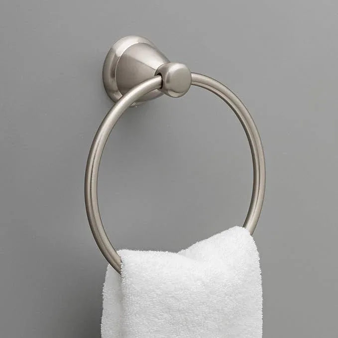 Franklin Brass Kinla 5-Piece Bathroom Set Satin Nickel 18" and 24" Towel Bar Racks, Toilet Paper Holder, Ring, Hook KIN5PC-SN - ModernBath