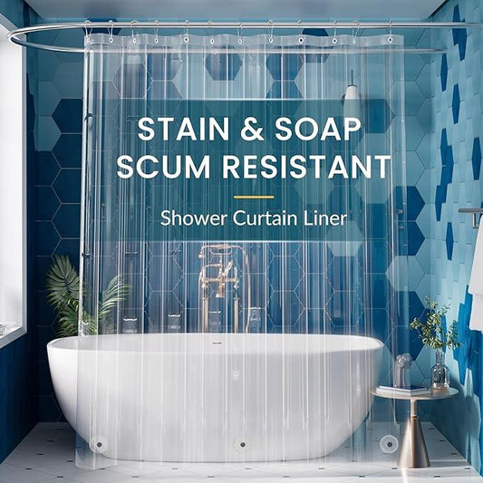 Titanker Clear Shower Curtain Liner Plastic Long Shower Liner 72 x 78 PEVA Lightweight Waterproof Shower Curtains for Bathroom with Magnets and Rustproof Grommets - ModernBath