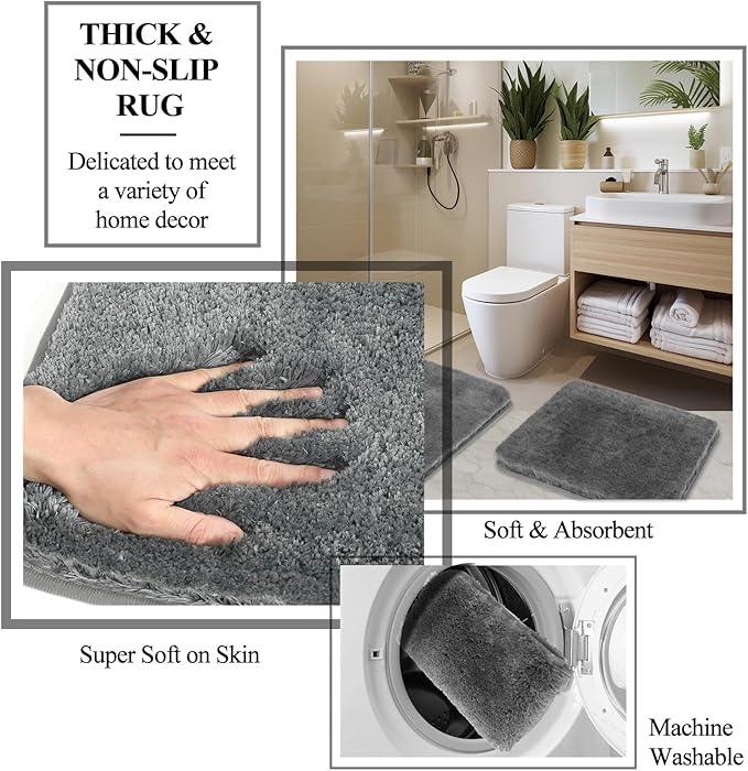 21 Pcs Bathroom Accessory Set with Waterproof Shower Curtain and Non Slip Mat,Resin Bath Set with Toothbrush Holder and Lotion Soap Dispenser,Bathroom Countertop Organizer Set for Home Apartment - ModernBath