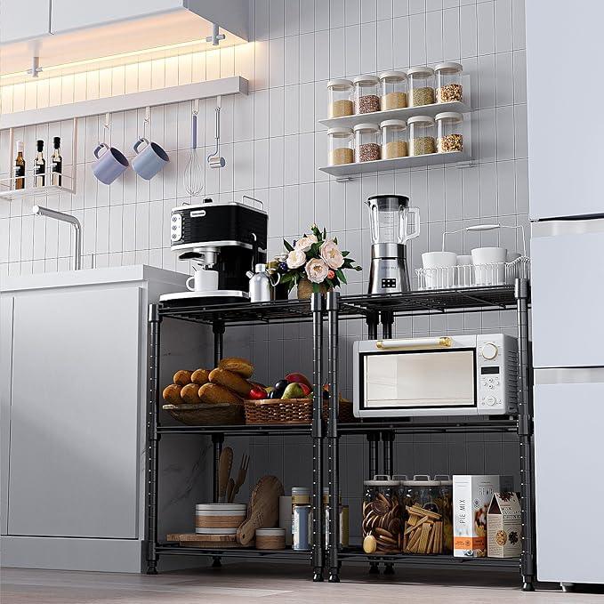450 lbs Steel Storage Shelving 3-Tier Utility Shelving Unit Steel Organizer Wire Rack for Home,Kitchen,Office (11.8" D x 17.7" W x 26.3" H) | 450 lbs, for Home, Kitchen, Office - ModernBath