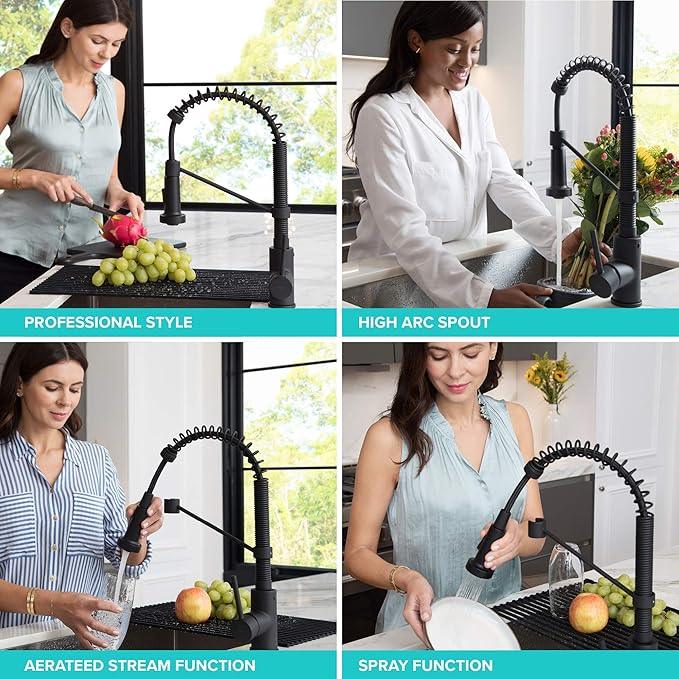 KRAUS Bolden Commercial Style 2-Function Single Handle Pull Down Kitchen Faucet in Spot-Free Stainless Steel, KPF-1610SFS - ModernBath