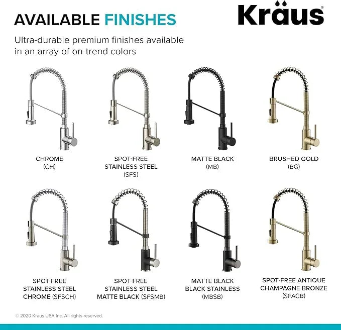 KRAUS Bolden Commercial Style 2-Function Single Handle Pull Down Kitchen Faucet in Spot-Free Antique Champagne Bronze, KPF-1610SFACB - ModernBath