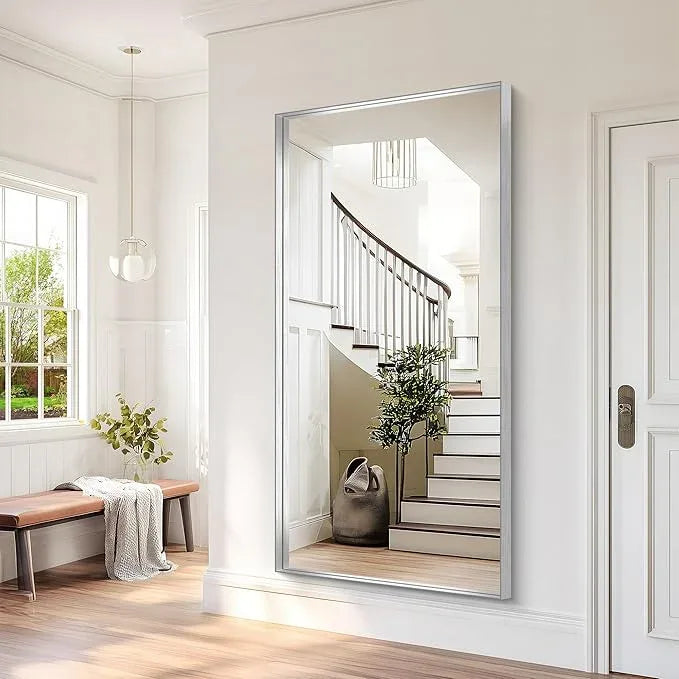 NIMURY Silver Bathroom Mirror, 72x36 Inch Rectangular Framed Mirror, Large Wall Mounted Bathroom Vanity Mirror Over Sink for Bedroom,Restroom, Living Room, Hangs Vertically or Horizontally - ModernBath