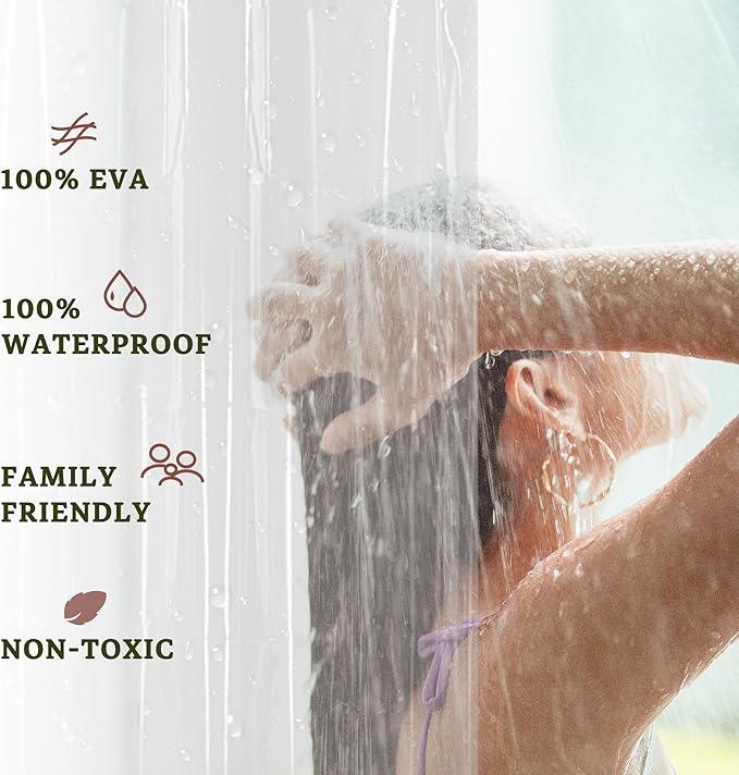 Barossa Design Extra Heavy Duty Shower Curtain Liner Thick - Soft Plastic Shower Liner Waterproof with Grommets & 3 Magnets, Clear, 72"x72" - ModernBath