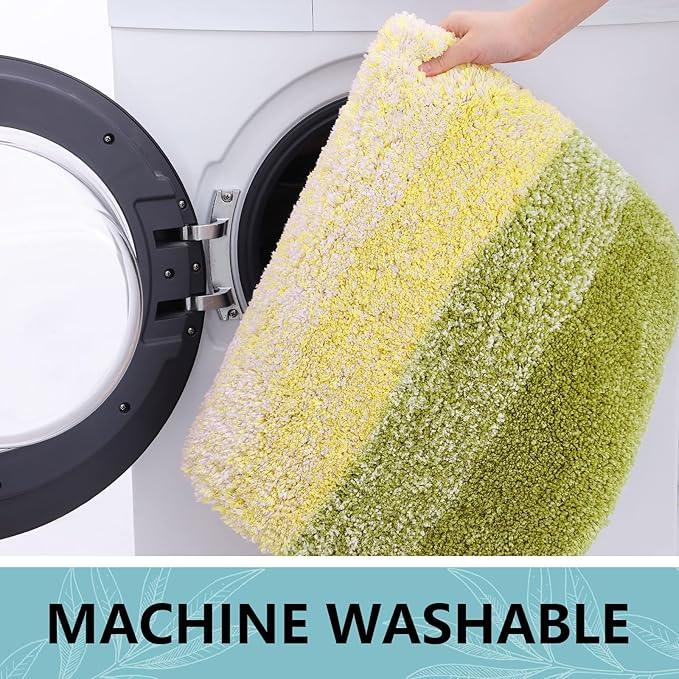Arotive Microfiber Bathroom Rugs, Shaggy Soft and Absorbent Bath Rug, Non-Slip, Thick Plush Machine Washable Dry Bath Mats for Bathroom, Tub and Shower, 24x16, Olive Green, Rectangular - ModernBath