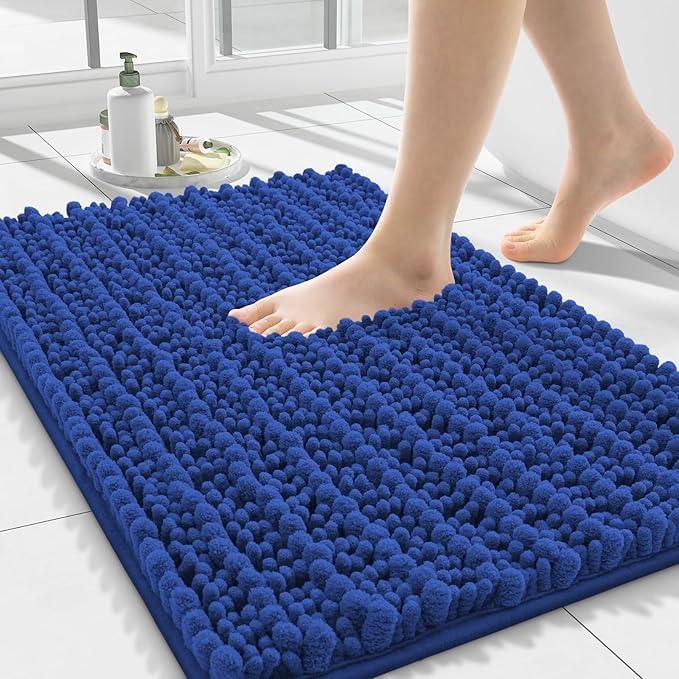 Smiry Bathroom Rugs Mat 24x16, Extra Soft Absorbent Chenille Bath Rugs, Non Slip Rubber Backing Machine Washable Quick Dry Bath Mats for Bathroom Floor, Tub, Shower, Home Decor Accessories, Royal Blue - ModernBath