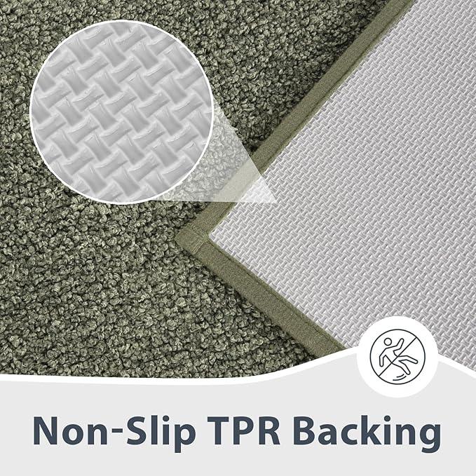 anllugs Bathroom Rugs 24" x 60", Non-Slip Extra Soft Absorbent Bath Rugs, Machine Washable Quick Dry Bath Mats for Bathroom Floor, Shower, Bathtub and Sink, Sage Green & Budding Green - ModernBath