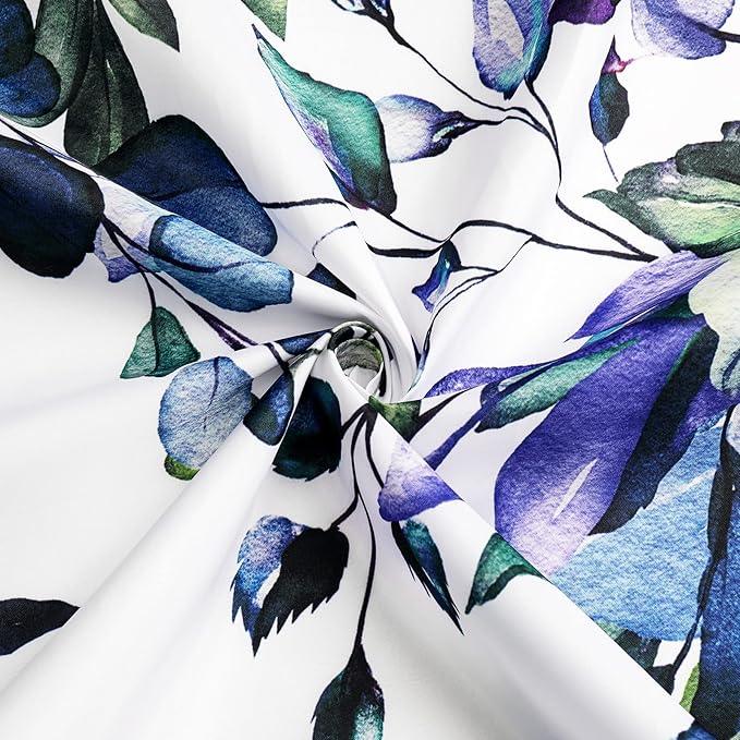 Gibelle Small Stall Shower Curtain 36 x 72, Narrow Green Eucalyptus Leaves Shower Curtain, Watercolor Floral Plant Bathroom Curtains Shower Set - ModernBath