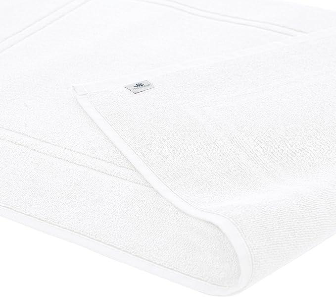 Tens Towels Pack of 2 Bath Mats 100% Cotton, 20 x 32 Inches, Super Absorbent, Hotel Quality Premium Floor Towels, Luxurious, Soft & Quick Dry, Not a Bathroom Rug, White - ModernBath