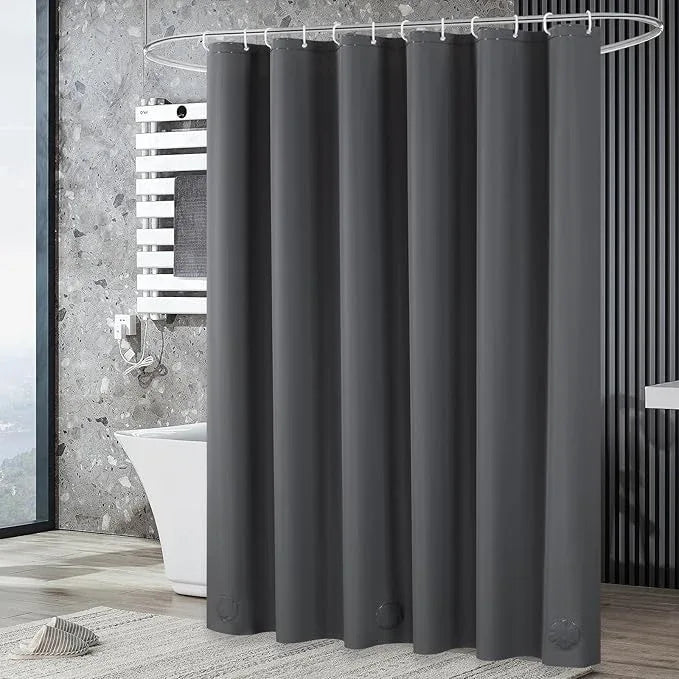 UFRIDAY Dark Grey Stall Shower Curtain Liner Premium PEVA 60 x72 inch,Heavy Duty Shower Curtain with 3 Weighted Magnets, Plastic Waterproof Grey Shower Curtains for Bathroom with 10 Hooks - ModernBath