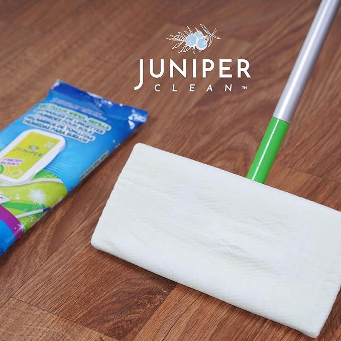 Juniper CLEAN Wet Floor Wipes, Multi Surface Floor Cleaner Wet Mop Pads Fit Swiffer Sweeper Mop, Fresh Scent & Plant-Based Textured Cloth Trap Absorb Dirt, 20 Count (Pack of 30) - ModernBath