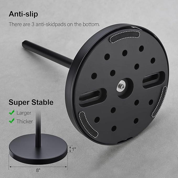 BAGNOLUX Bathroom Toilet Paper Holder Stand with Reserve, SUS304 Stainless Steel Rustproof Pedestal Tissue Roll Holder Heavy Duty (Matte Black) - ModernBath
