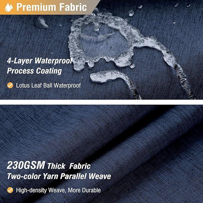 BTTN Extra Long Fabric Shower Curtain - 180x72 Inch Linen Textured Heavy Duty Tall Cloth Shower Curtain Set with 32 Plastic Hooks, Large Hotel Luxury Polyester Shower Curtains for Bathroom, Navy Blue - ModernBath
