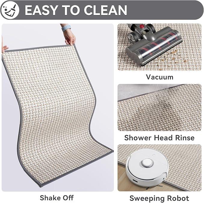 YDKGL Bath Mat Rug-Ultra Thin Non Slip Bath Mats for Bathroom Mat Quick Dry, Rubber Backing Washable Bathroom Rugs Fit Under Door, Absorbent Bath Rugs, Shower Outside,Sink Gray 20"x32" - ModernBath