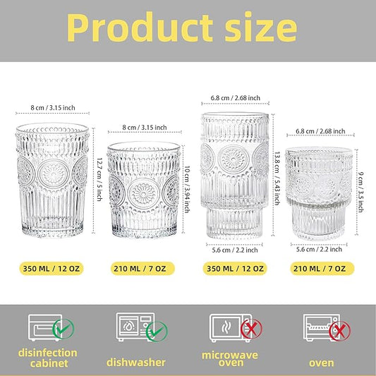 CAZAGA Glass Toothbrush Holders for Bathrooms, 10 oz Clear Tooth Brushing Dispenser, Small Tooth Brush Organizer for Vanity Countertop, Toothpaste Storage Stand, Tumbler Cup for Makeup Brushes