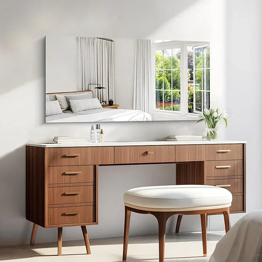 KOCUUY Frameless Mirror, 24x48 Inch Rectangle Bathroom Vanity Mirror for Over Sink, Upgraded Shatterproof Unframed Design for Bedroom, Living Room, Entryway - ModernBath