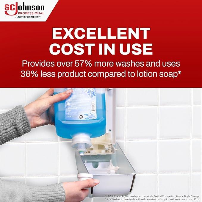 SC Johnson Professional Refresh Azure FOAM, Foam Hand Wash, Foaming Hand Soap, 1 Liter Cartridge, 2 Count, for Professional Use Only - ModernBath