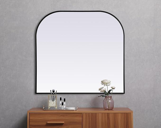 Illuminate, Metal Frame Arch Mirror 40X38 Inch in, Modern, Black - ModernBath