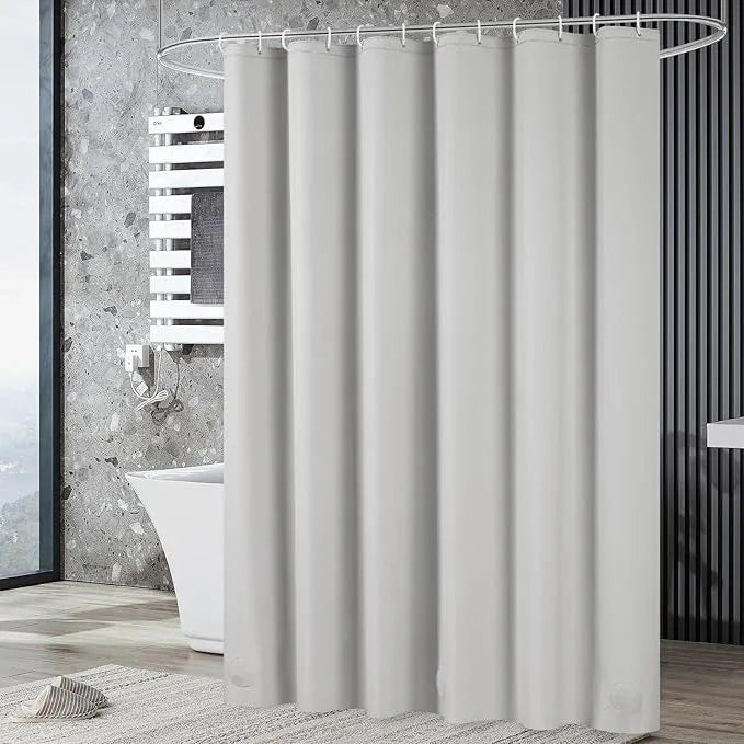 UFRIDAY Grey Shower Curtain Liner Premium PEVA 48 x78 inch,Heavy Duty Shower Curtain with 2 Weighted Magnets, Plastic Waterproof Grey Shower Curtains for Bathroom with 6 Hooks - ModernBath