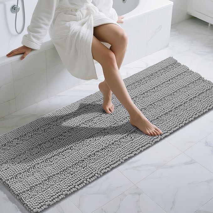 Yimobra Bathroom Runner Rug, 70 x 24, Long Bathroom Rugs Large Bath Mat, Soft Super Absorbent and Thick, Non-Slip, Machine Washable, Carpets for Home, Nursery, Bed and Living Room, Gray - ModernBath