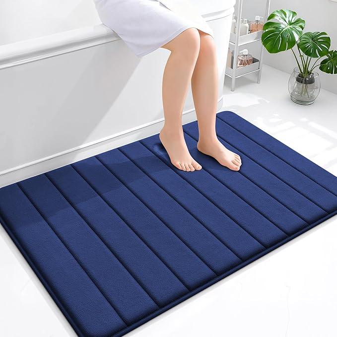 OLANLY Memory Foam Bath Mat 44x32, Super Soft Absorbent Bathroom Rugs, Quick Dry, Machine Washable Shower Floor Rugs, Bathmat Carpet, Bathroom Home Decor Accessories, Twilight Sapphire - ModernBath