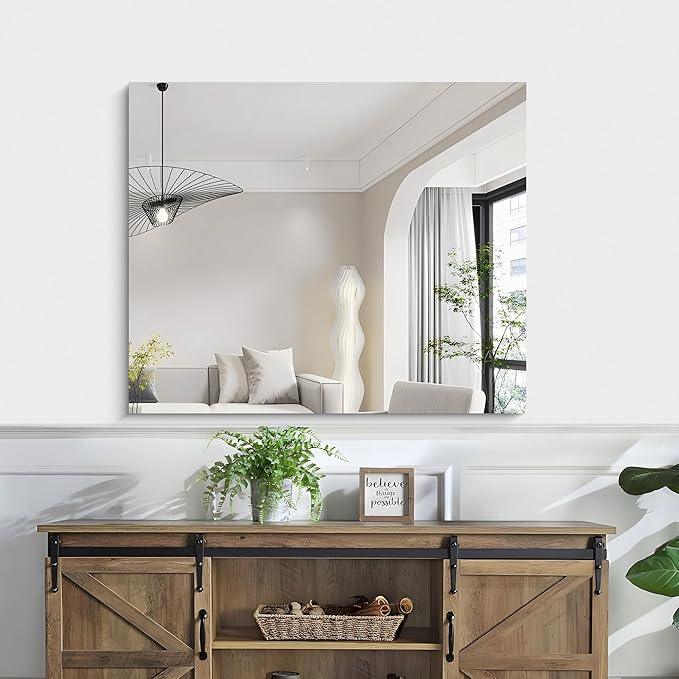 KOCUUY Frameless Bathroom Mirror, 30"x36" Frameless Mirror for Bathroom Sink, Unframed Mirrors for Wall Upgraded Shatterproof Design, Modern Decorative for Bedroom, Living Room, Entryway - ModernBath