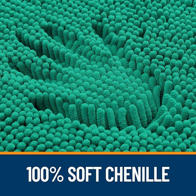 OLANLY Bathroom Rugs 30x20, Extra Soft Absorbent Chenille Bath Rugs, Rubber Backing Quick Dry, Machine Washable Bath Mats for Bathroom Floor, Tub and Shower, Home Decor Accessories, Emerald - ModernBath