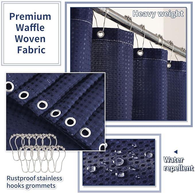 XLHOMO 28PC Bathroom Set - Gorgeous Blue Bathroom Set, Bathroom Accessory Set, Blue Shower Curtain Set with 5PC Shower Shelves - ModernBath