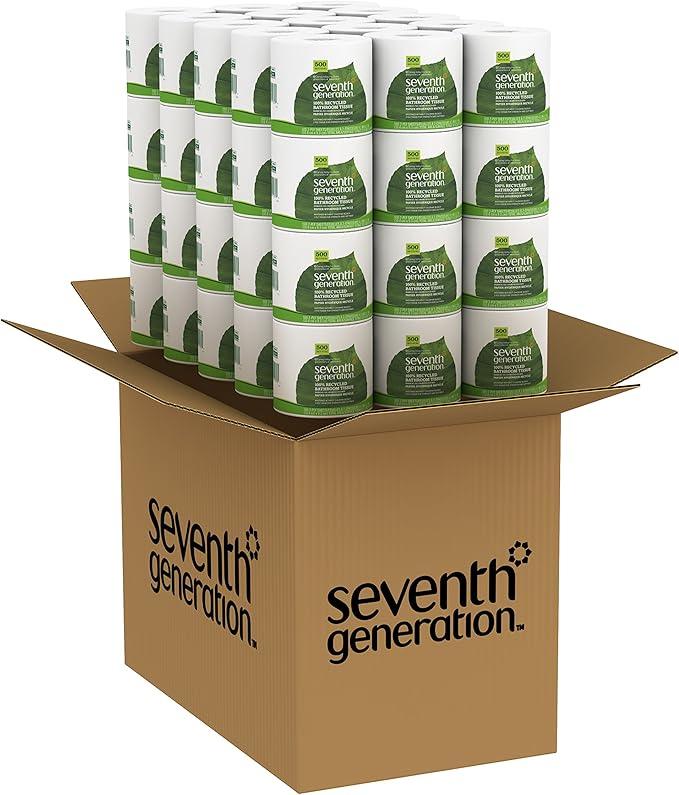 Seventh Generation White Toilet Paper 2-ply 100% Recycled Paper, 500 sheets, Pack of 60 - ModernBath